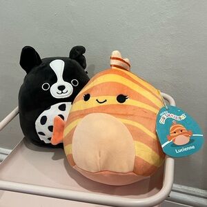 Squishmallows Lucienne and Black Dog Plush Set